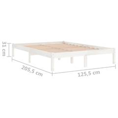 vidaXL Bed Frame White Solid Wood Pine (120 x 200 cm)