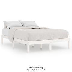 vidaXL Bed Frame White Solid Wood Pine (120 x 200 cm)