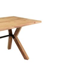Pan Emirates Althea 6 Seater Dining Table Solid Wood (Natural & Black)