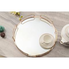 PAN Emirates Cadirann Metal Mirror Tray (Gold, 36 x 36 cm)