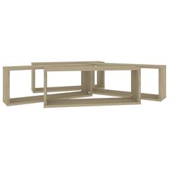 رف حائط مكعب 4 قطع خشب هندسي لون بلوط سونوما 60x15x23 سم