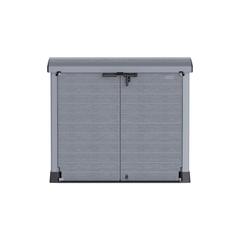 Cosmoplast Cedargrain Plastic Small Storage Shed W/Arc Lid (1200 L, Dark Grey)