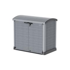 Cosmoplast Cedargrain Plastic Small Storage Shed W/Arc Lid (1200 L, Dark Grey)