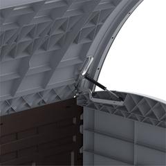 Cosmoplast Cedargrain Plastic Small Storage Shed W/Arc Lid (1200 L, Dark Grey)