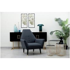 Pan Emirates Patia Fabric & Wood Accent Chair (86 x 86 x 93 cm)