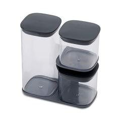 Joseph Joseph Podium Storage Jar Set (3 pcs, Clear)