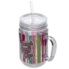 Spoontiques Mommy's Sippy Cup Mason Jar with Straw (17 cm, 532 ml)