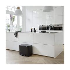 Brabantia Bo Stainless Steel Pedal Bin (11+23 L, Matt Black)