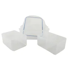 Lock & Lock Rectangular Plastic Food Container W/Divider (2.6 L)