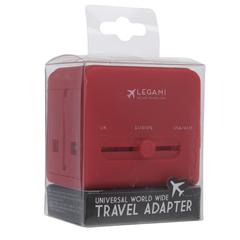 Legami Universal Travel Adapter (6 x 5 x 5.7 cm, Red)