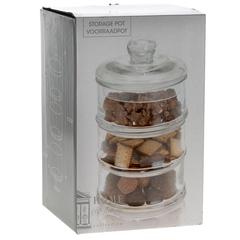 Glass 3 Tier Storage Jar (13 x 22 cm)