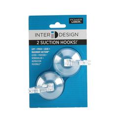Interdesign Power-Lock Small Suction Hook (5 x 5 x 7 cm, Pack of 2, Clear)