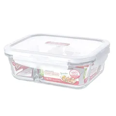 LocknLock Rectangle Glass Container with Divider (950 ml)