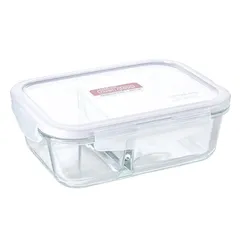 LocknLock Rectangle Glass Container with Divider (950 ml)