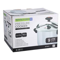 Royalford Stainless Steel Pressure Cooker W/Outer Lid (9 L)