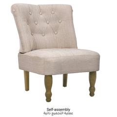 vidaXL Wood & Fabric French Chair (46 x 52 x 34 cm, Cream)
