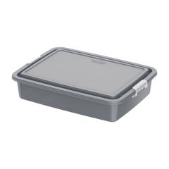 Cosmoplast Lockbox Plastic Stackable Storage Box (15 L, Grey)