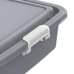 Cosmoplast Lockbox Plastic Stackable Storage Box (15 L, Grey)