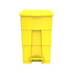 Cosmoplast Plastic Step-on Waste Bin W/Pedal (70 L, Yellow)