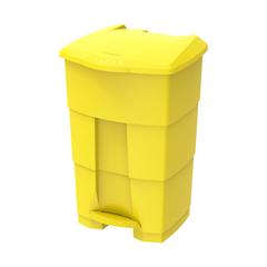 Cosmoplast Plastic Step-on Waste Bin W/Pedal (70 L, Yellow)