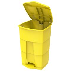 Cosmoplast Plastic Step-on Waste Bin W/Pedal (70 L, Yellow)