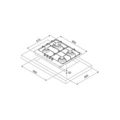 La Modano Built-In 4-Burner Gas Hob, LMBH602GS (60 cm)