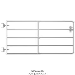 vidaXL 5 Bar Field Gate Steel (95-170)x90 cm Silver