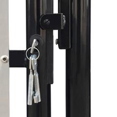 vidaXL Black Single Door Fence Gate 100 x 125 cm