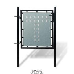 vidaXL Black Single Door Fence Gate 100 x 125 cm