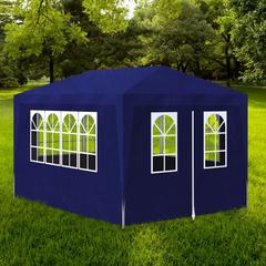 vidaXL Polyethylene & Steel Party Tent W/Side Walls (400 x 300 x 255 cm, Blue)