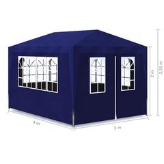 vidaXL Polyethylene & Steel Party Tent W/Side Walls (400 x 300 x 255 cm, Blue)