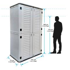 Cameltough HDPE Heavy Duty Outdoor Storage Cabinet W/Shelf (1483 L)