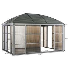 New Montero Rectangle Aluminum Gazebo W/Sliding Doors Danube Home (3 x 4 m)
