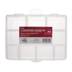 Ace Plastic 10 Compartment Storage Box (4.4 x 15 x 20 cm, Small)