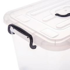 صندوق تخزين بلاستيكي بعجلات ومقبض (15 لتر)