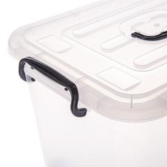 صندوق تخزين بلاستيكي بعجلات ومقبض (110 لتر)