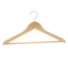 Wooden Flat Hanger W/ Round Bar (44.5 cm, 8 pcs)
