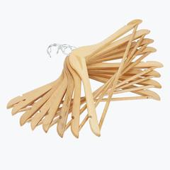 Wooden Flat Hanger W/ Round Bar (44.5 cm, 8 pcs)