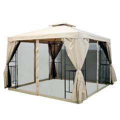 مظلة حديقة فولاذية مع شبكة ناموسية ليفينج أكسينتس (300 × 300 × 265 سم)