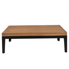 Aruba Deluxe Aluminum Coffee Table W/Wooden Top Generic (100 x 100 x 33 cm)