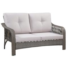 Elizabeth 2-Seater Steel Wicker Sofa W/Cushions (140 x 78 x 79 cm)