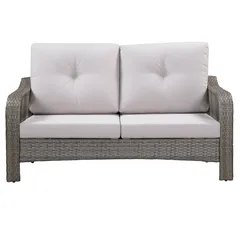 Elizabeth 2-Seater Steel Wicker Sofa W/Cushions (140 x 78 x 79 cm)