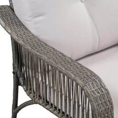 Elizabeth 2-Seater Steel Wicker Sofa W/Cushions (140 x 78 x 79 cm)