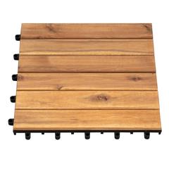 بلاط أرضيات خشب أكاسيا 6 ألواح (30 × 30 × 2 سم، 10 قطع)