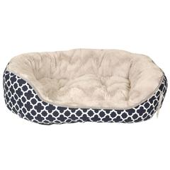 Les Filous Blue Oval Basket Pet Bed (Large, 81 x 60 x 22 cm)