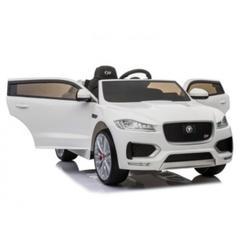 Myts Jaguar Licensed Kids Electric Ride-On Toy Car (White)