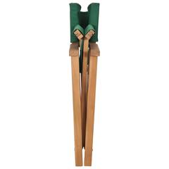 vidaXL Director's Chairs 2 pcs Solid Teak Wood Green