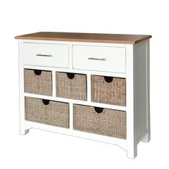 Kansas Wooden Storage Unit W/Baskets (100 x 32 x 85 cm)