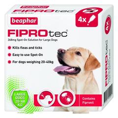 Beaphar FIPROtec Spot-On Flea Treatment Solution for Large Dog (4 pcs)