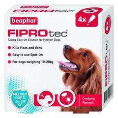 Beaphar FIPROtec Spot-On Flea Treatment Solution for Medium Dog (4 pcs)